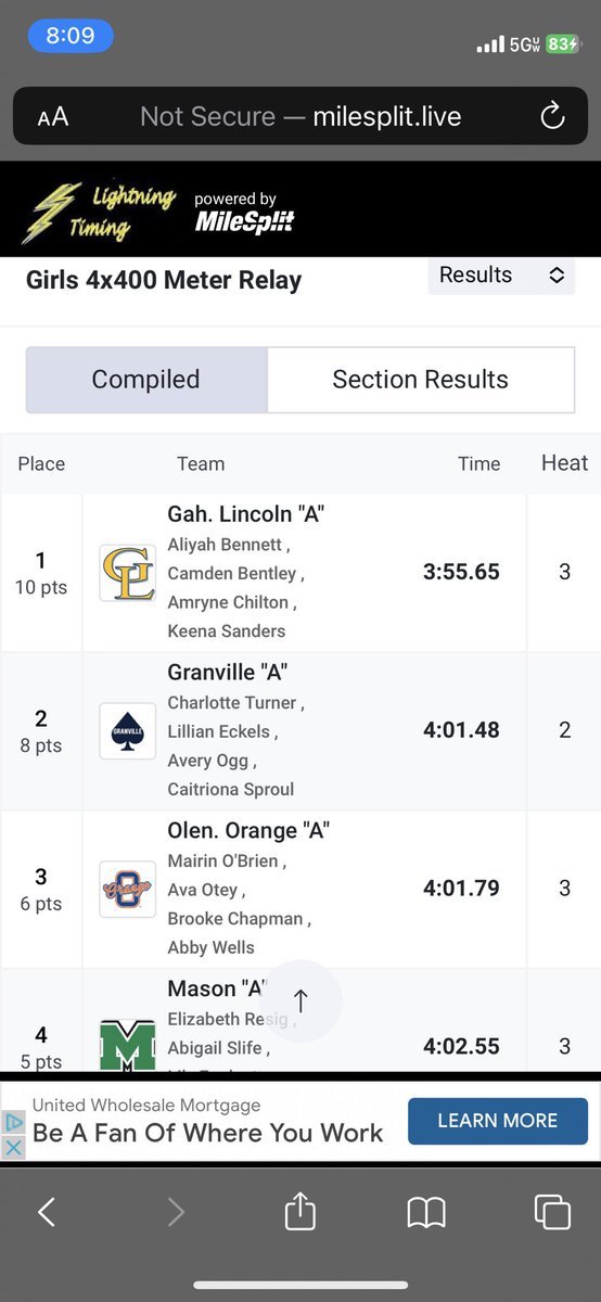 OOHSTandF's tweet photo. Congrats to the girls 4x400m of @mobrien_05 @abigailwells04 @brooke_chapman4 and @avako24 for placing 3rd in the STATE with a indoor SCHOOL RECORD of 4:01! Wow! Congrats! https://t.co/Yrt30vuQDQ
