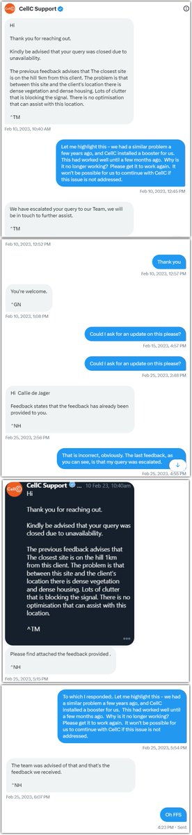 CalliedJ's tweet image. #CellC @CellC_Support @CellC has lost four more customers.  With this attitude, they will lose many more.