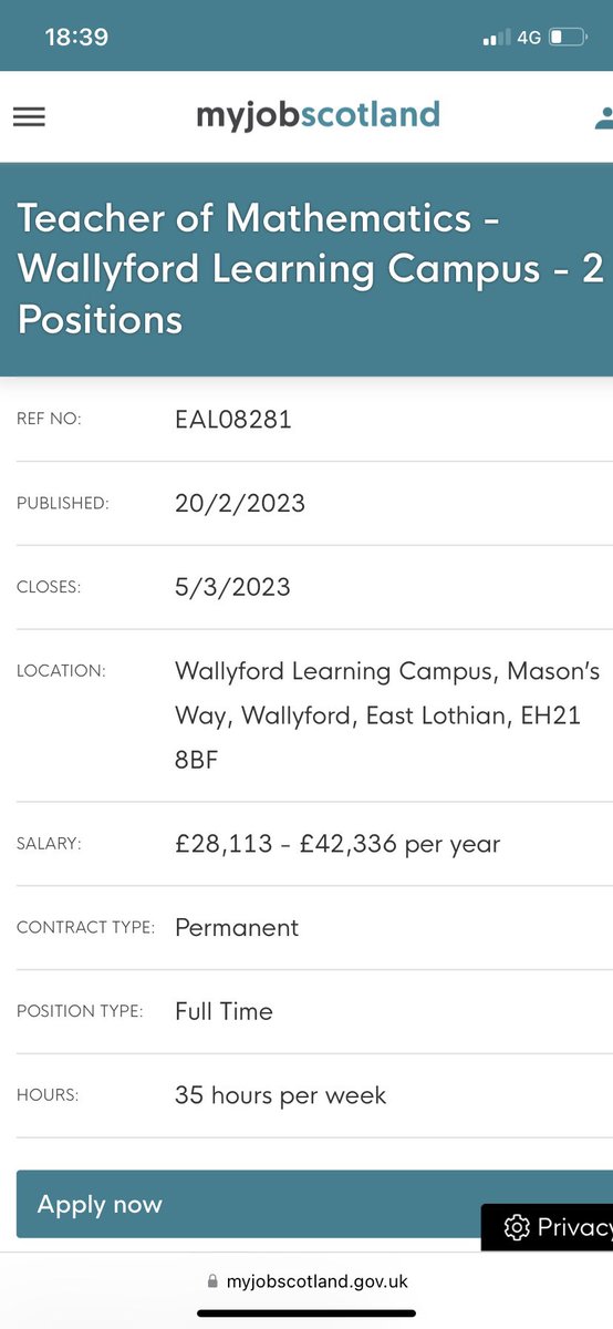 What better way to spend your Sunday than applying for a new job in a brand new school and be part of building an exciting new department?!

#eastlothian #eastlothiancouncil #Maths #myjobscotland #wallyfordlearningcampus #rosehillhighschool 

myjobscotland.gov.uk/councils/east-…