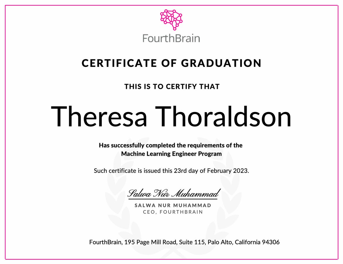 I've been a hermit working on this MLE cert over the last few months. I'm hoping to be more active on Twitter now that I'm done 😁