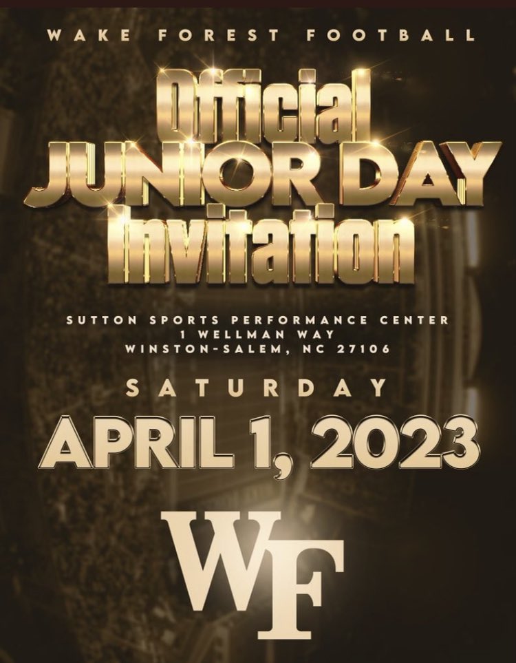Blessed to be invited to the Wake Forest junior day