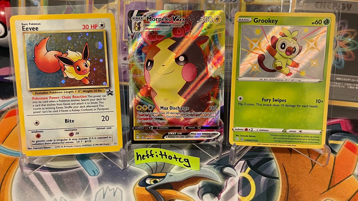 heffittoTCG's tweet image. 🎉WEEKLY GIVEAWAY #8🎉

This week we have 3 singles!!
Eevee Black Star Promo
Morpeko VMAX
Grookey SHINY

To Enter you MUST:
✅Follow
❤️Like
🔁Retweet
BONUS:💬Tag a friend!

Winner picked on 3/12 📅

Have notifications🔔 on, I do random timed giveaways!
#PokemonGiveaways