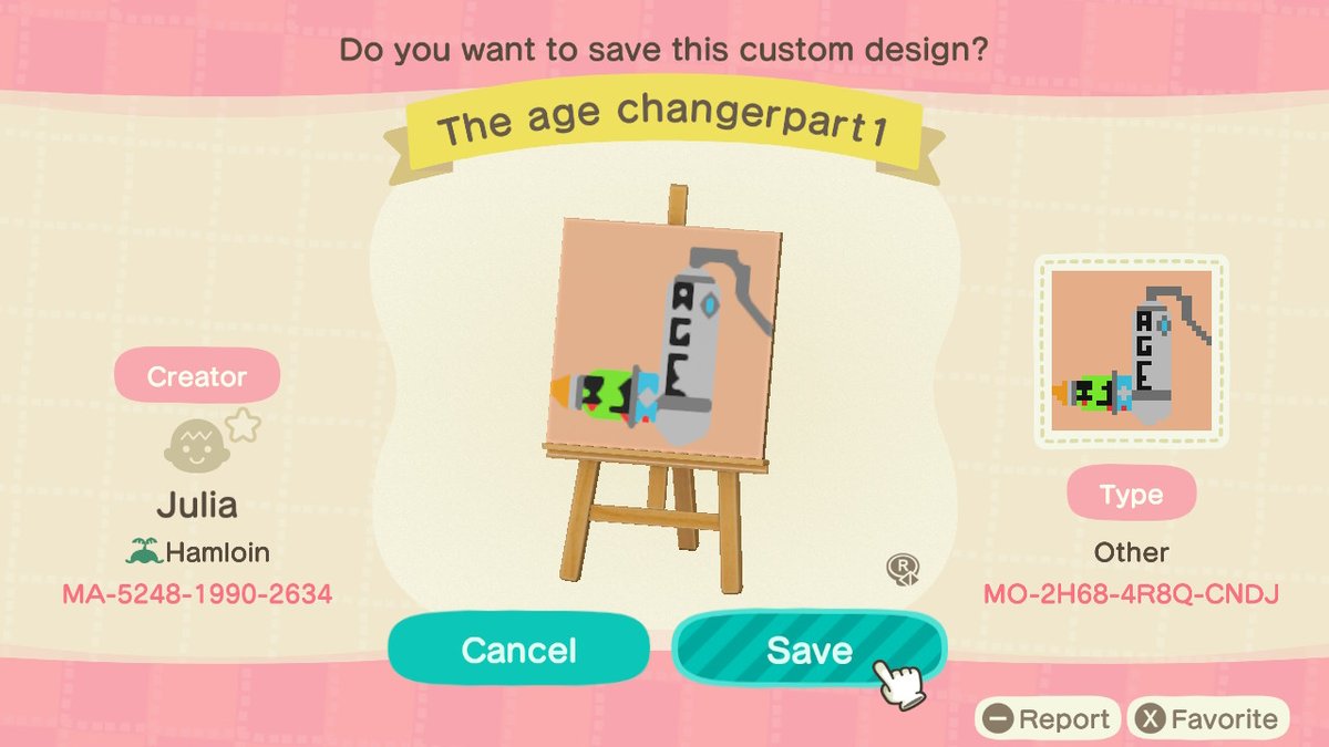 josias03031's tweet photo. #AnimalCrossing #ACNH #NintendoSwitch #robot #thagechanger #Customdesgin I got The Age Changer of Custom Design! https://t.co/nbgzQGzPIc