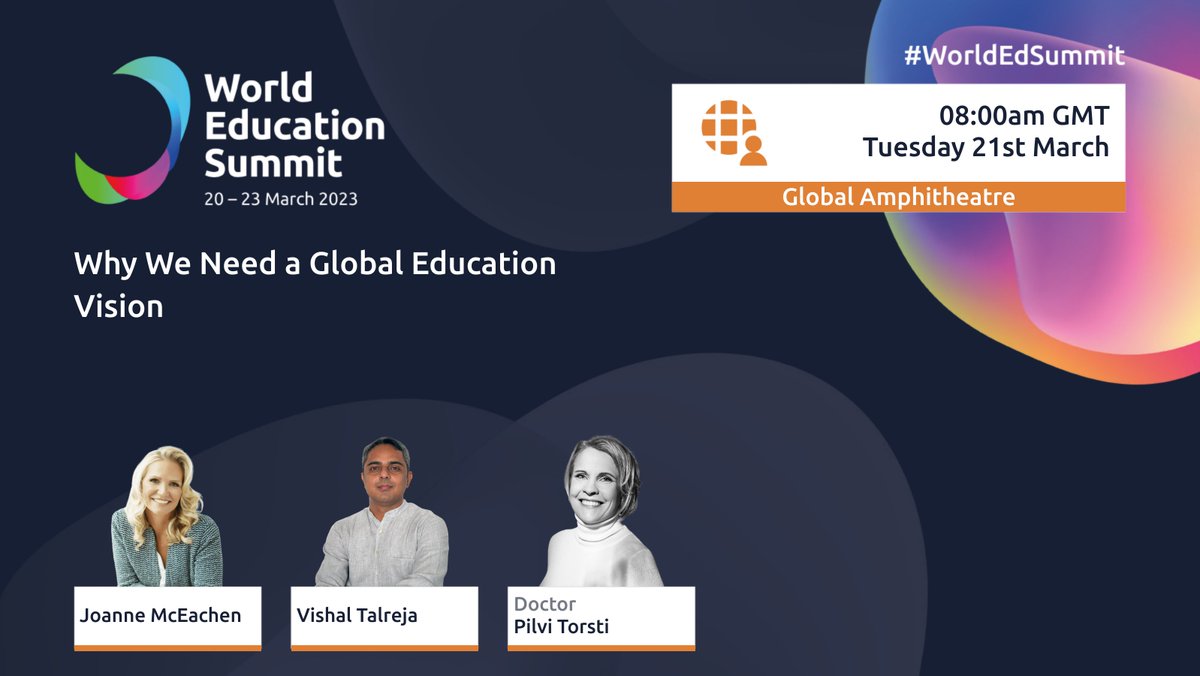 WES Legacy (@worldedsummit) on Twitter photo We are celebrating #InternationalWomensDay #IWD2023 & its theme to #EmbraceEquity
Tuesday 21 March 0800 GMT at #WorldEdSummit -Global Amphitheatre - Why We Need a Global Education Vision - thanks to presenters <a href="/joannemceachen/">Joanne McEachen</a> <a href="/pilvitorsti/">Dr. Pilvi Torsti</a> @vishaltalreja
bit.ly/3KXcHK0 We are celebrating #InternationalWomensDay #IWD2023 & its theme to #EmbraceEquity
Tuesday 21 March 0800 GMT at #WorldEdSummit -Global Amphitheatre - Why We Need a Global Education Vision - thanks to presenters <a href="/joannemceachen/">Joanne McEachen</a> <a href="/pilvitorsti/">Dr. Pilvi Torsti</a> @vishaltalreja
bit.ly/3KXcHK0