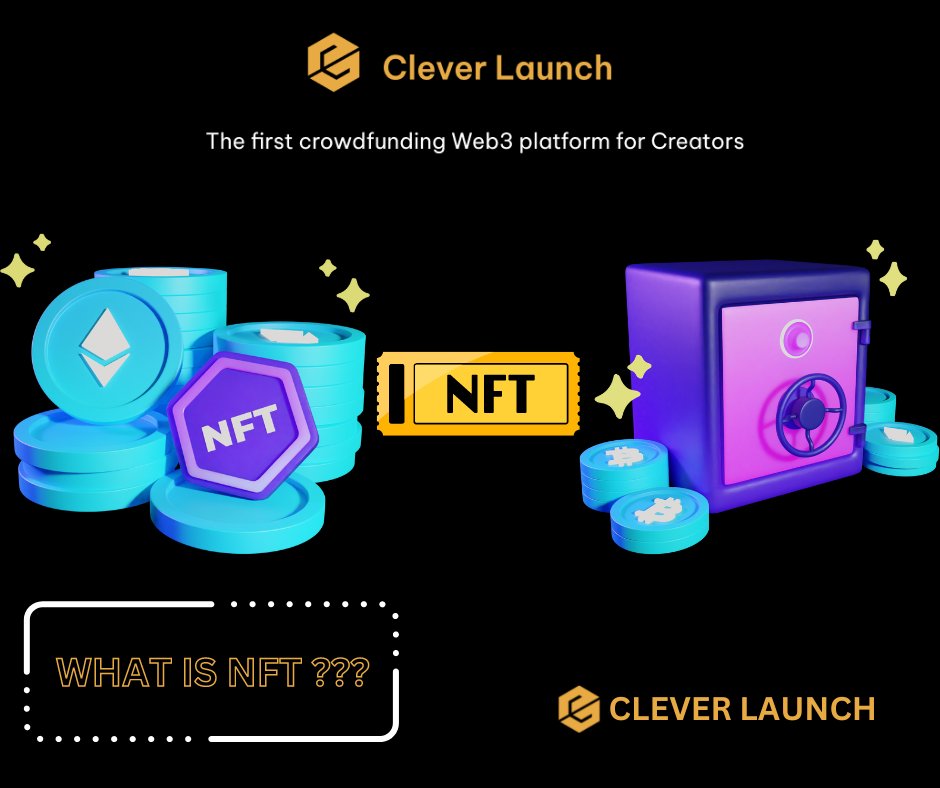 cleverlaunch's tweet photo. What is NFT ???
- NFT means non-fungible tokens, which are generally created using the same type of programming used for cryptocurrencies. 
- Like Bitcoin or Ethereum.
And don't forget to send us your creative idea: https://t.co/MxiseLEUHT https://t.co/A2SrTvowO7