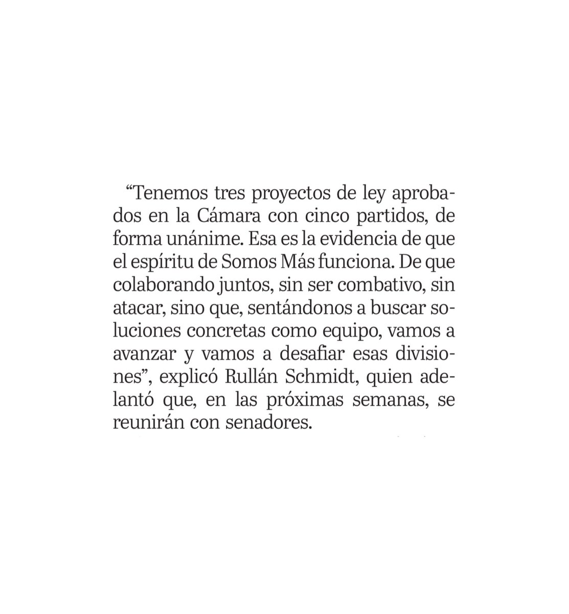 Más que evidenciado que Somos Más no es un partido político y ninguno de sus miembros aspira a un cargo electivo. Nos mueve aportar mediante el derecho que tienen los ciudadanos de radicar proyectos por petición, porque no hemos perdido la esperanza de tener un mejor Puerto Rico.