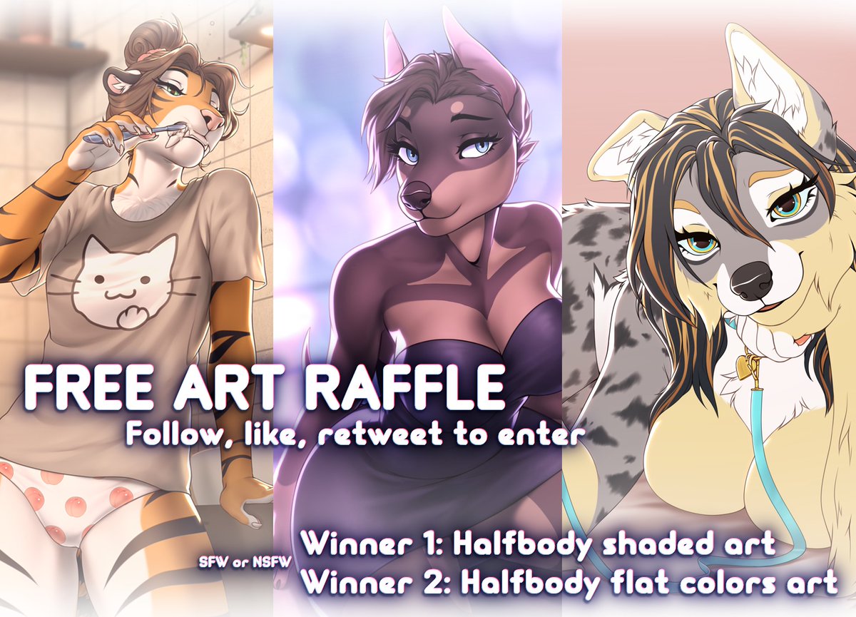 ✨FREE ART RAFFLE✨

Here is already over 15k followers so I decided to make a raffle as a thank you all 💗

Prizes:
Free artistic freedom half body art (SFW or NSFW)
Any species, any genders

Rules:
✨Follow me!
✨Like this post!
✨Retweet this post!

Ends: April 5

Good luck💗