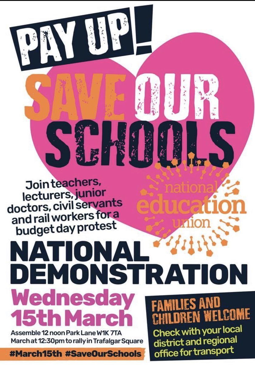 cyclingkev's tweet photo. Parents, patients, teachers, doctors!
Let’s parade together on March 15.
Teachers and Doctors are on strike.
Jeremy Hunt is setting the budget.
Demand he invests in our services. @NEUnion @BMA_JuniorDocs 
#SaveOurNHS #SaveOurSchools https://t.co/Yq1PzCcD0Z