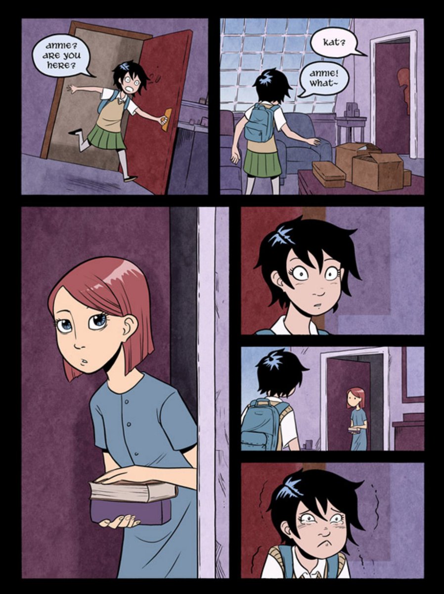 skipping ahead a little further in this chapter to this page which honestly pushed me to tears when i first saw it.

Annie cuts her hair. (8/15) 