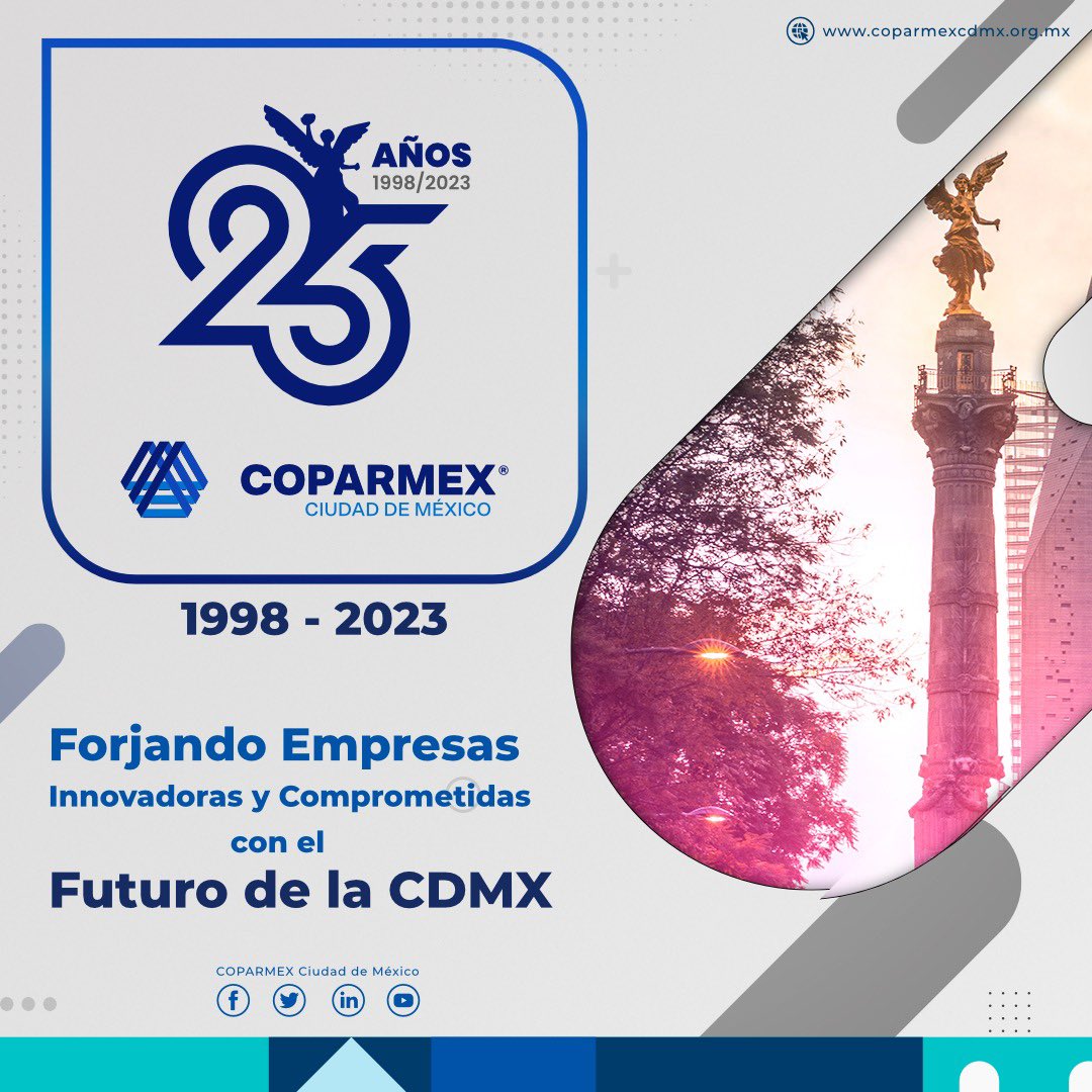 Armando_ZunigaS's tweet photo. Hoy nuestra @Coparmex_CDMX  cumple sus primeros *25 años de vida* 🙌🏽. 

En este momento de reflexión, actuamos con la misma pasión y determinación que nos ha llevado a alcanzar nuestros objetivos en beneficio de la Ciudad de México y su gente. https://t.co/50ed7KV9c3