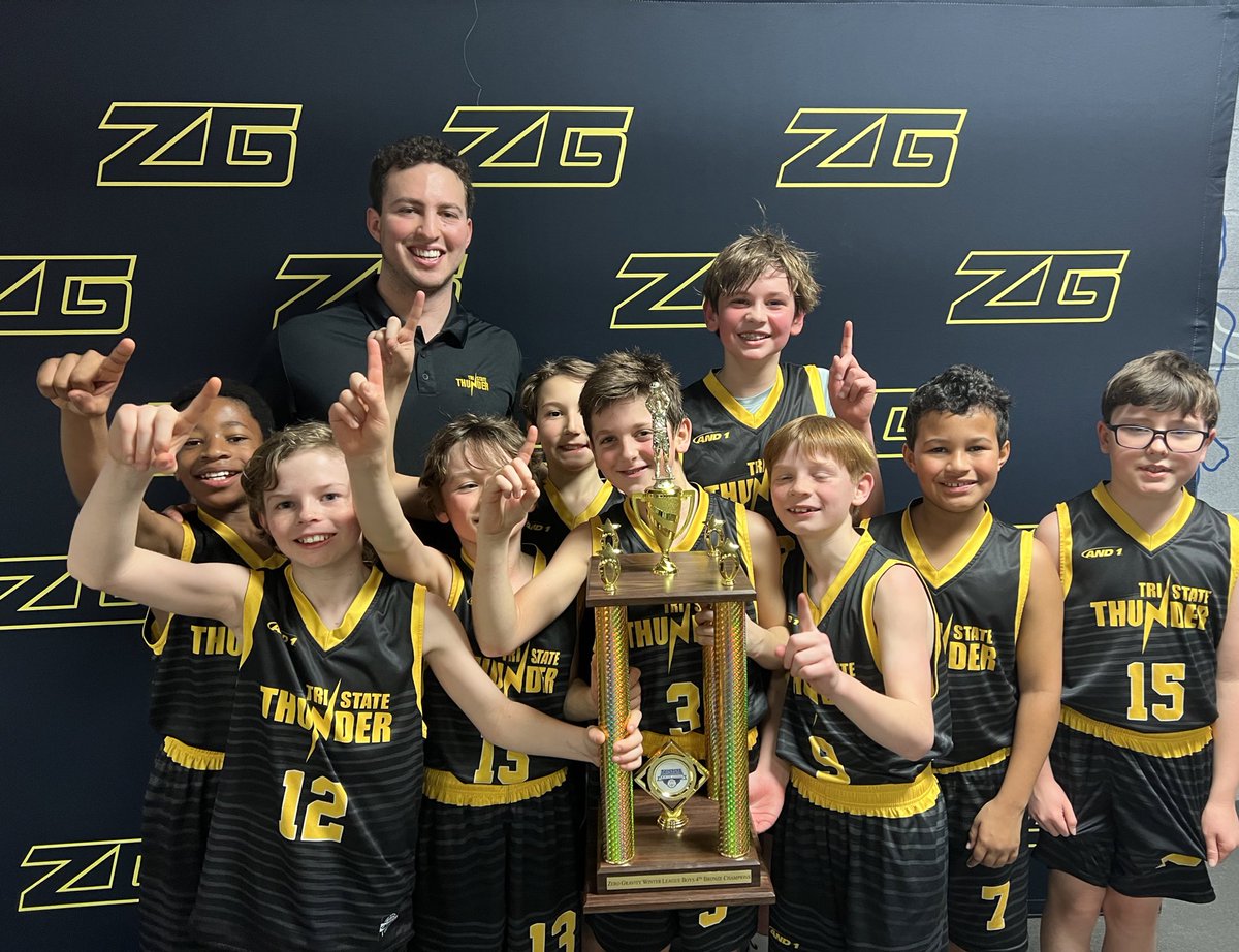 adinunzio_zg's tweet photo. Congrats to @tristatethunder 4th grade Boys on taking home the 🏆!! Great work dominating both ends of the floor guys 💪🏼🏀❄️ https://t.co/l0hHjUJMfR