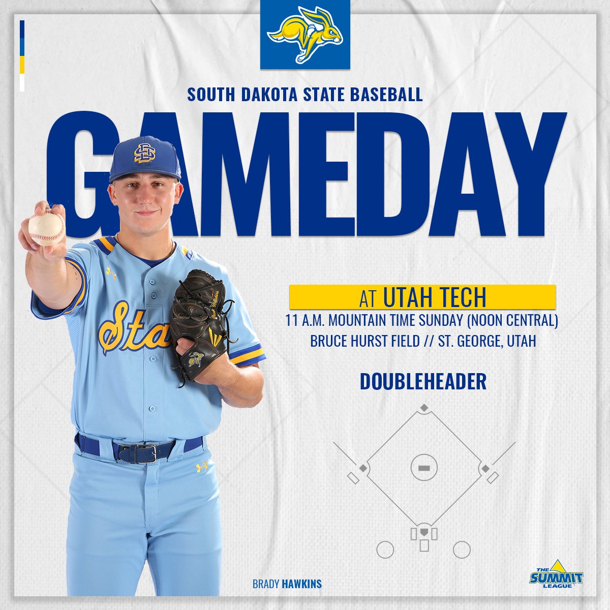 After splitting a doubleheader on Saturday, the Jackrabbits and Trailblazers play their series finale this afternoon 
#GoJacks

⏰ » 11 a.m. Mountain Time (noon Central)
🏟️ » Bruce Hurst Field | St. George, Utah
📺 » bit.ly/3IHcuIl
📊 » bit.ly/41JSwWa