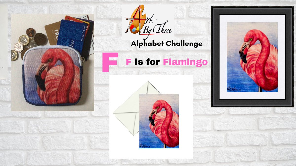 F is for #flamingo in all its #pink glory. A great one for girls artbythree.co.uk #mhhsbd #ukmakers #elevenseshour #ukgiftam #ukmakers #alphabetchallenge #giftsforgirls #MondayMorning