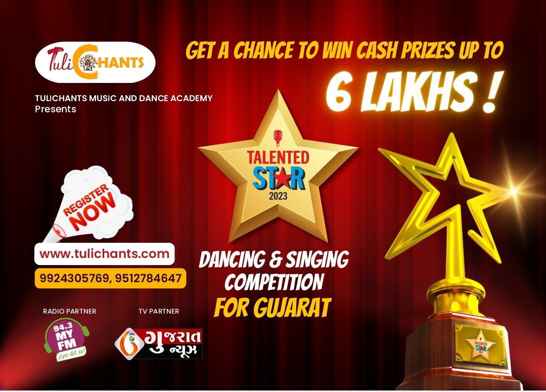Participate in the biggest Singing and Dancing Competition in Gujarat. tulichants.com/register-now.p…