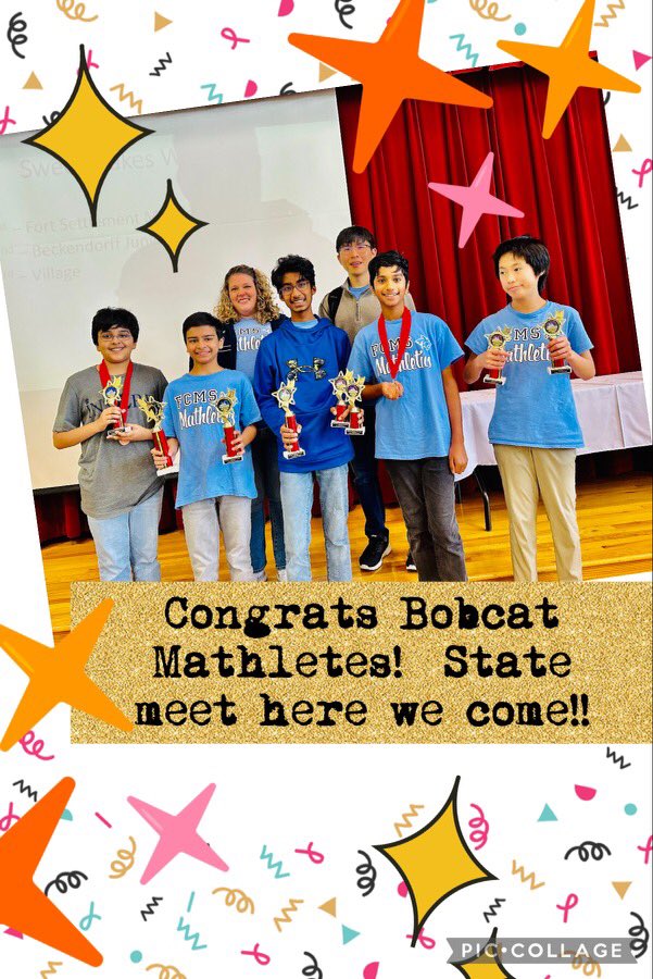FCMSBobcats's tweet photo. Going to State! Way to go Contest Math, we are Bobcat Proud!!! https://t.co/zZ23edgmsH