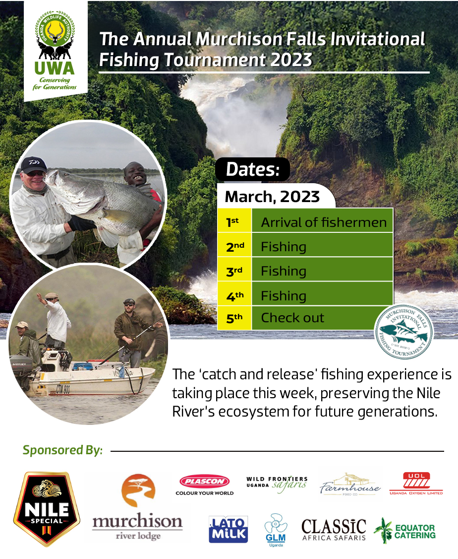 ugwildlife's tweet photo. #DidYouKnow you can enjoy a leisurely angling experience throughout the year at any of our sport fishing locations?
Find the current sport fishing rates and locations in our conservation tariff here 👉 https://t.co/Po15D5mEDu #ExploreUganda #MFIFT #Fishing
5/5 https://t.co/ZZQlOaP6Nh