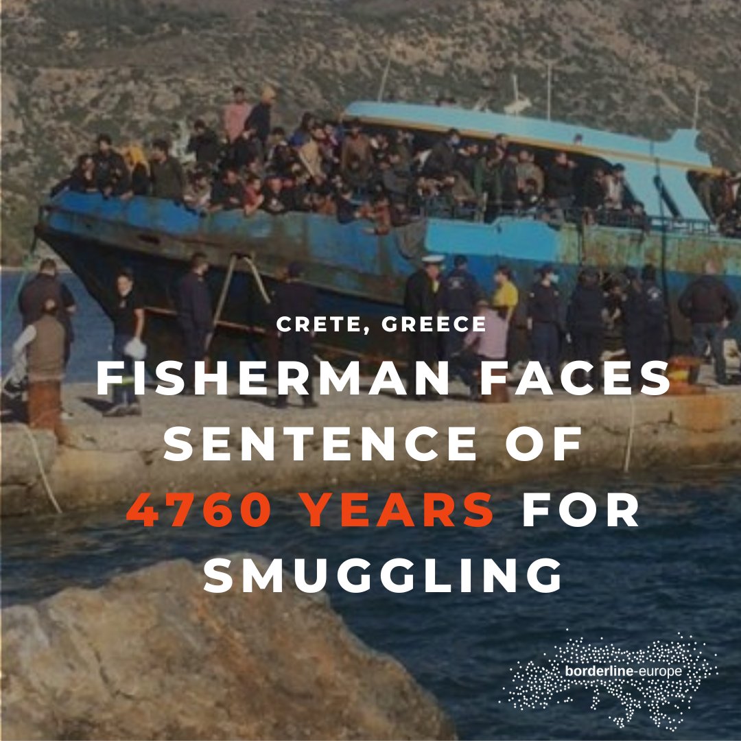 BorderlineEurop's tweet photo. ⭕Tomorrow, 06 March, the trial against Egyptian fisherman H. Elfallah takes place on Crete, #Greece. Elfallah is charged with #smuggling of 476 people because he was among those who steered the boat that left from #Libya towards Europe in November '22. 1/5
#TagdesSchmuggels https://t.co/nOAQV6iP0X