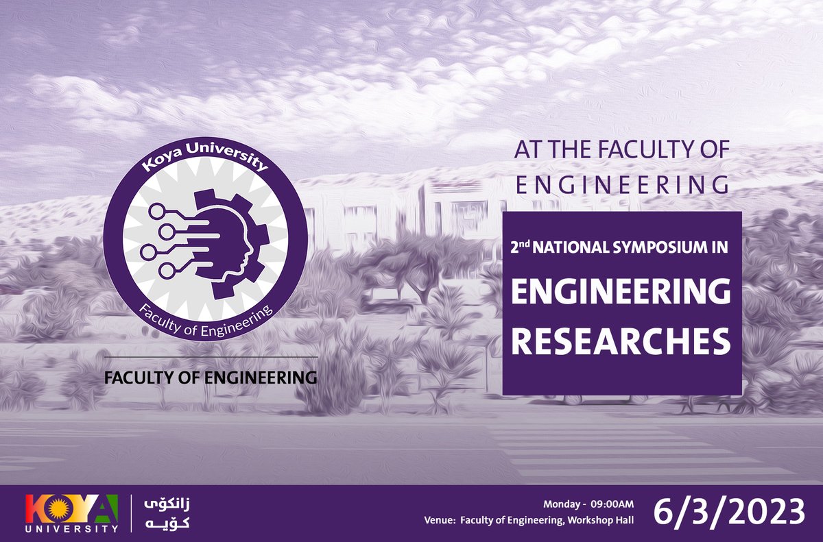 KoyaUniversity's tweet photo. Faculty of Engineering at @KoyaUniversity holds its 2nd National Symposium in "Engineering Researches"
#koyauniversity #زانکۆی_کۆیە #KoyaUniversity #feng #FacultyofEngineering #DepartmentofSoftwareEngineering #DepartmentofCivilEngineering #DepartmentofArchitecturalEngineering https://t.co/bX79uWuuqq