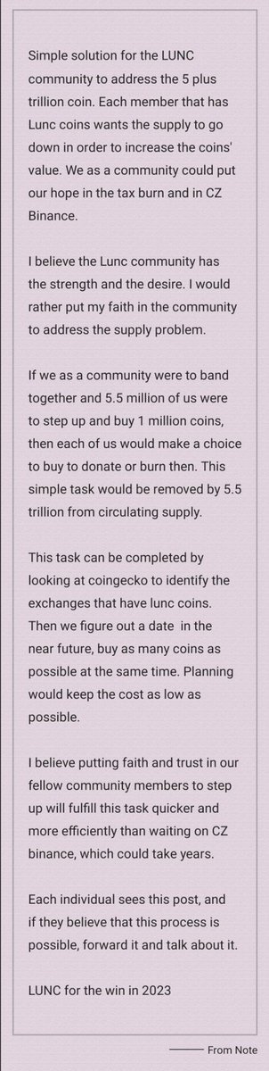 If this Burn plan was to be executed by all holders we would surpass $1 in days!🚀🚀🌕🌕#LUNC #LUNCARMYSTRONG #LUNCCOMUNNITY #LunaClassicHQ #lunaclassic #LUNCBURN