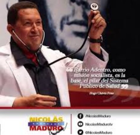 #ChávezVive: "Barrio Adentro, como misión socialista, es la base, el pilar del Sistema Público de Salud."
 
🇨🇺#CubaPorLaVida 💖 #MejorEsPosible 💖 #YoVotoXTodos