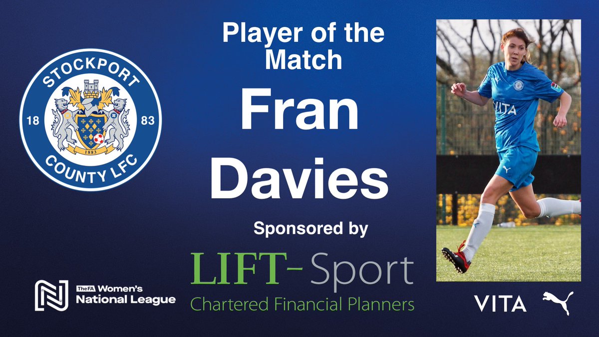 PLAYER of the MATCH : The Team’s Player of the Match from today’s <a href="/FAWNL/">FA Women's National League</a> match v <a href="/YorkCityLFC/">York City Ladies FC</a> was Fran Davies <a href="/Francesca_L_D/">Francesca Davies</a> 👍🏻⚽️

Congratulations Fran!🍾🥂👍🏻

Fran is sponsored by @LIFTSport 🙏🏻

⚪️🔵🎩 #UTH #FAWNL #WEARENATIONAL