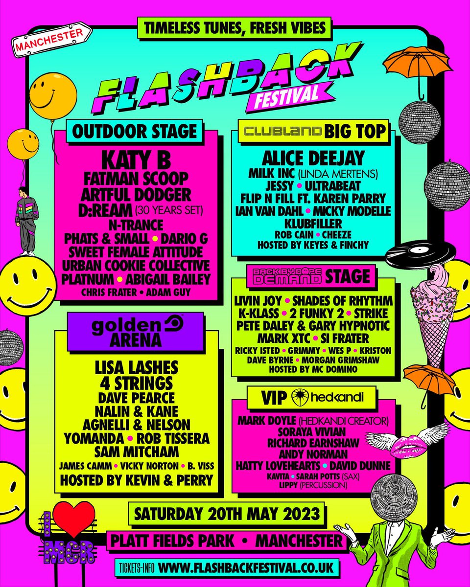 We’re buzzing to be hosting a stage at Flashback on Platt Fields Park 🎪 🐝 @Kklassuk @djmarkxtc @DJSiFrater @djrickyisted & many more Tickets flashbackfestival.co.uk