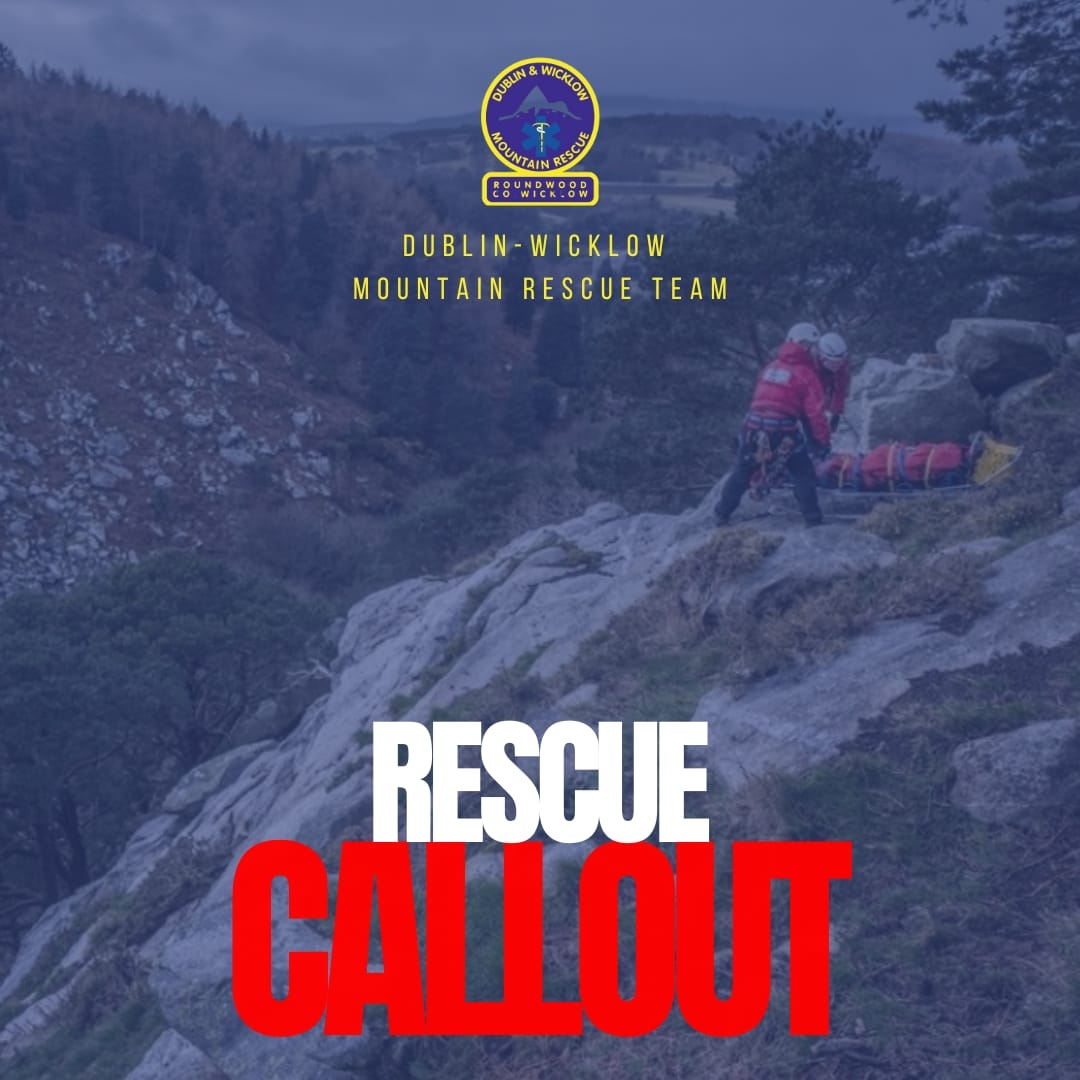 Callout 12   5/3/23  Bray Head

At 15:23hrs  Dublin/ Wicklow Mountain Rescue Team and GOIMRT were tasked by the National Ambulance Service to reports of a 21 year old female with a knee dislocation.

Team was stood down at 16:46hrs.
Duration of incident: 1 hour, 23 minutes.