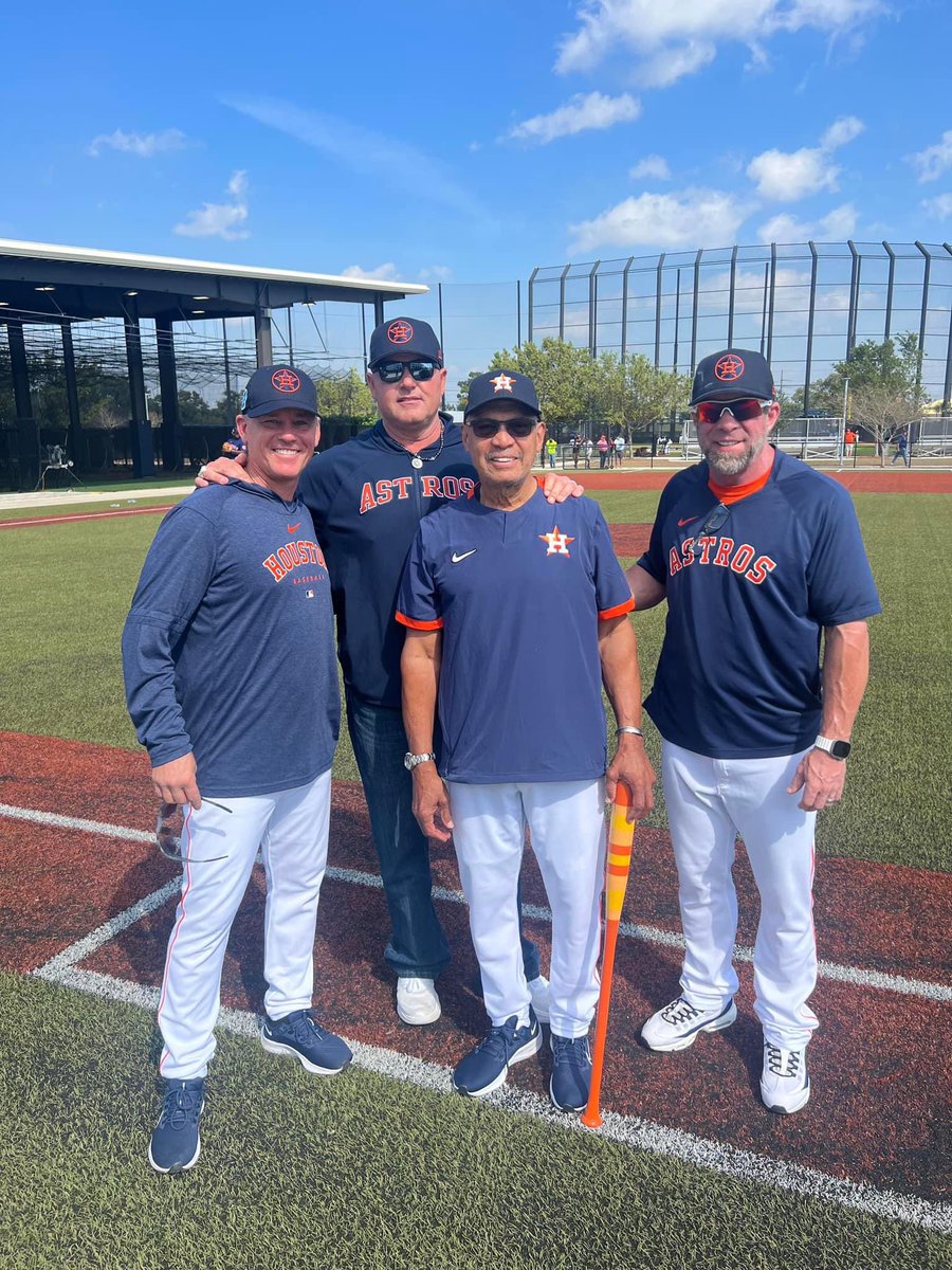 Craig Biggio, Roger Clemens, Reggie Jackson and Jeff Bagwell at Houston spring training facility