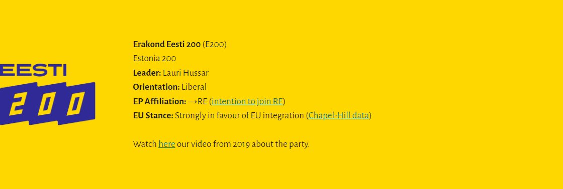 EuropeElects's tweet photo. Estonia: As of 33% of the votes counted, the liberal E200 (→RE) enters the national parliament for the first time.

Europe Elects expects this will be confirmed by the final count.

E200 failed to enter the national and the EU Parliament in 2019. #valimised2023 https://t.co/yPRdqI1dxa