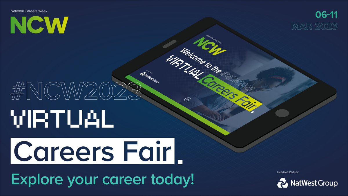 🖥️ Our Virtual Careers Fair is OPEN! 

🗓️ Available NOW!

🌎 Link here 👇 

🔗ncw2023.co.uk

👥 Featuring great careers information.