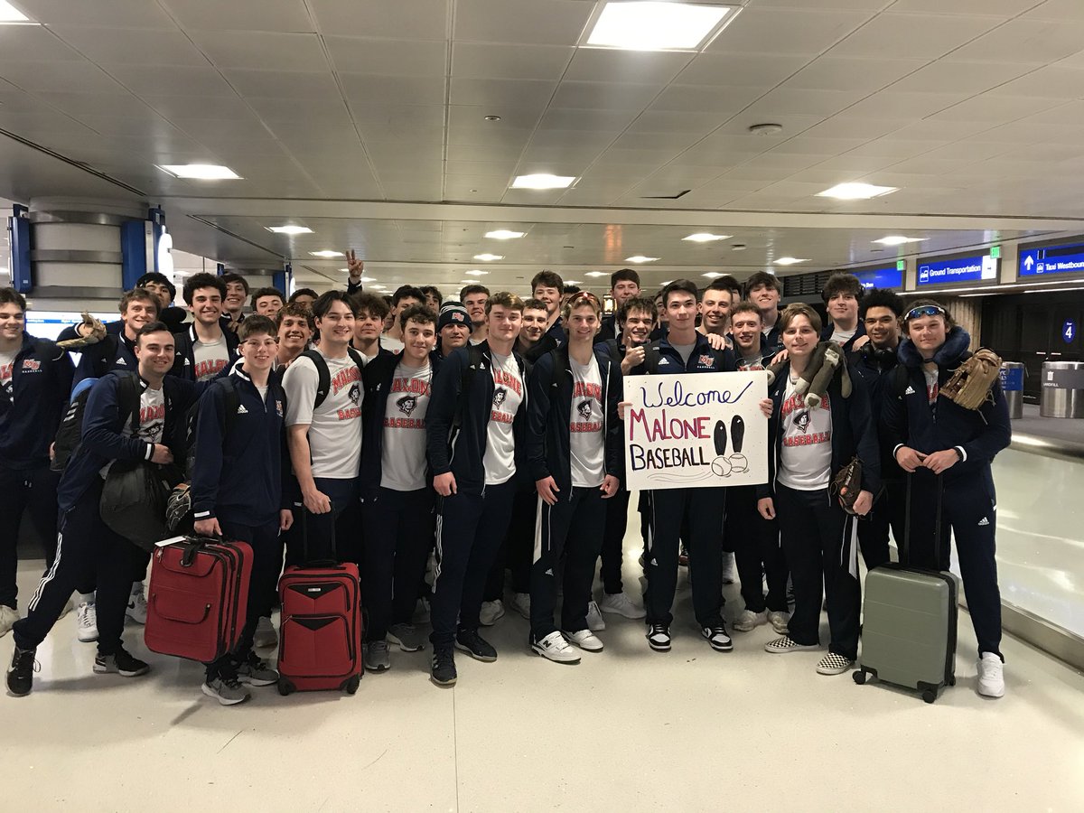Malone Baseball arriving in Phoenix, Arizona to a warm welcome from several friends and family!  10 days of baseball, sunshine, and great memories!  Stay tuned!