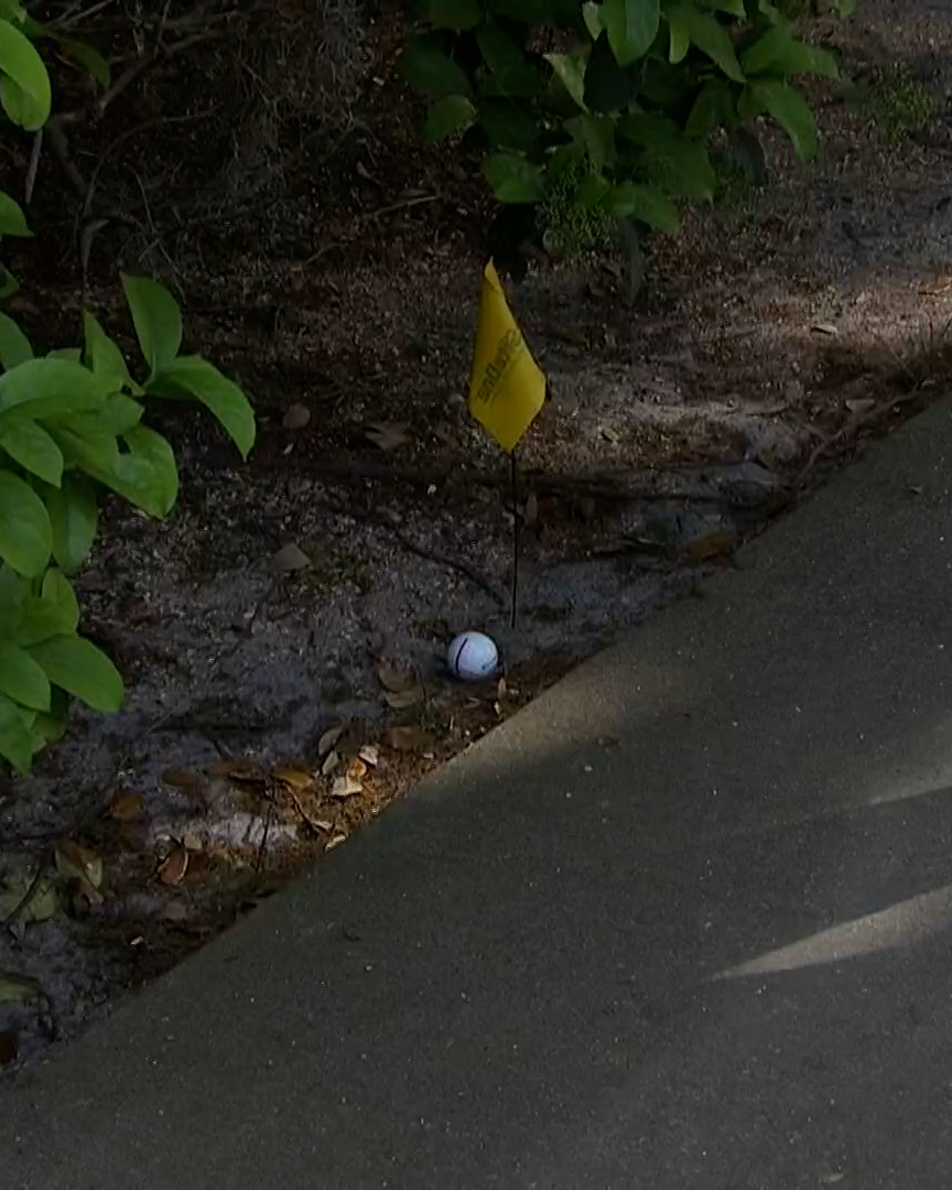 PGATour's tweet photo. Leader Kurt Kitayama went out of bounds by mere inches on the 9th tee. https://t.co/bKnBrLHfTX