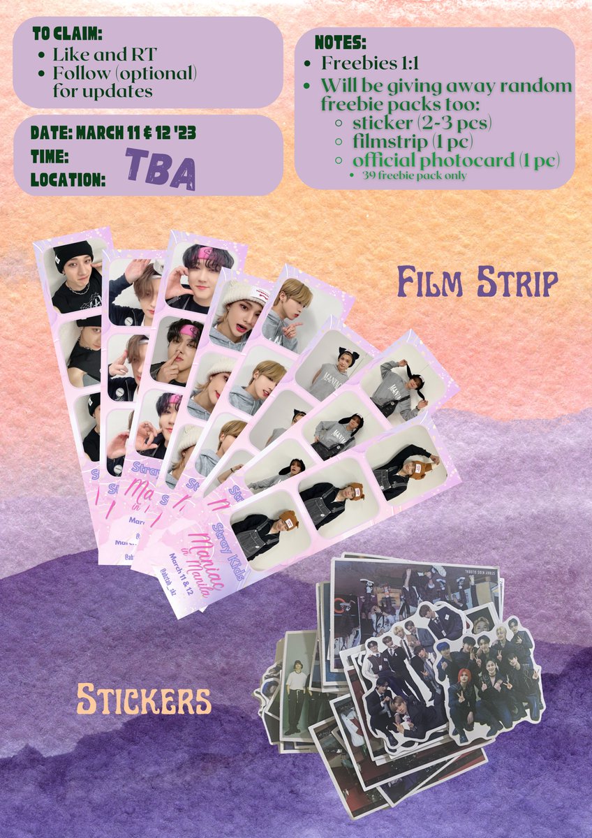 abztah_skz's tweet photo. 🕸 Stray Kids Maniac in Manila 🕸

Fan support by @abztah_skz

♡ March 11 &amp; 12 (refer to pubmat)
♡ Strictly 1:1
* made changes to freebies

#ManiacTourinManila #MANIACinMANILA #MANIACinMNL #StrayKidsinManila2023 https://t.co/z3iVVjBkz0