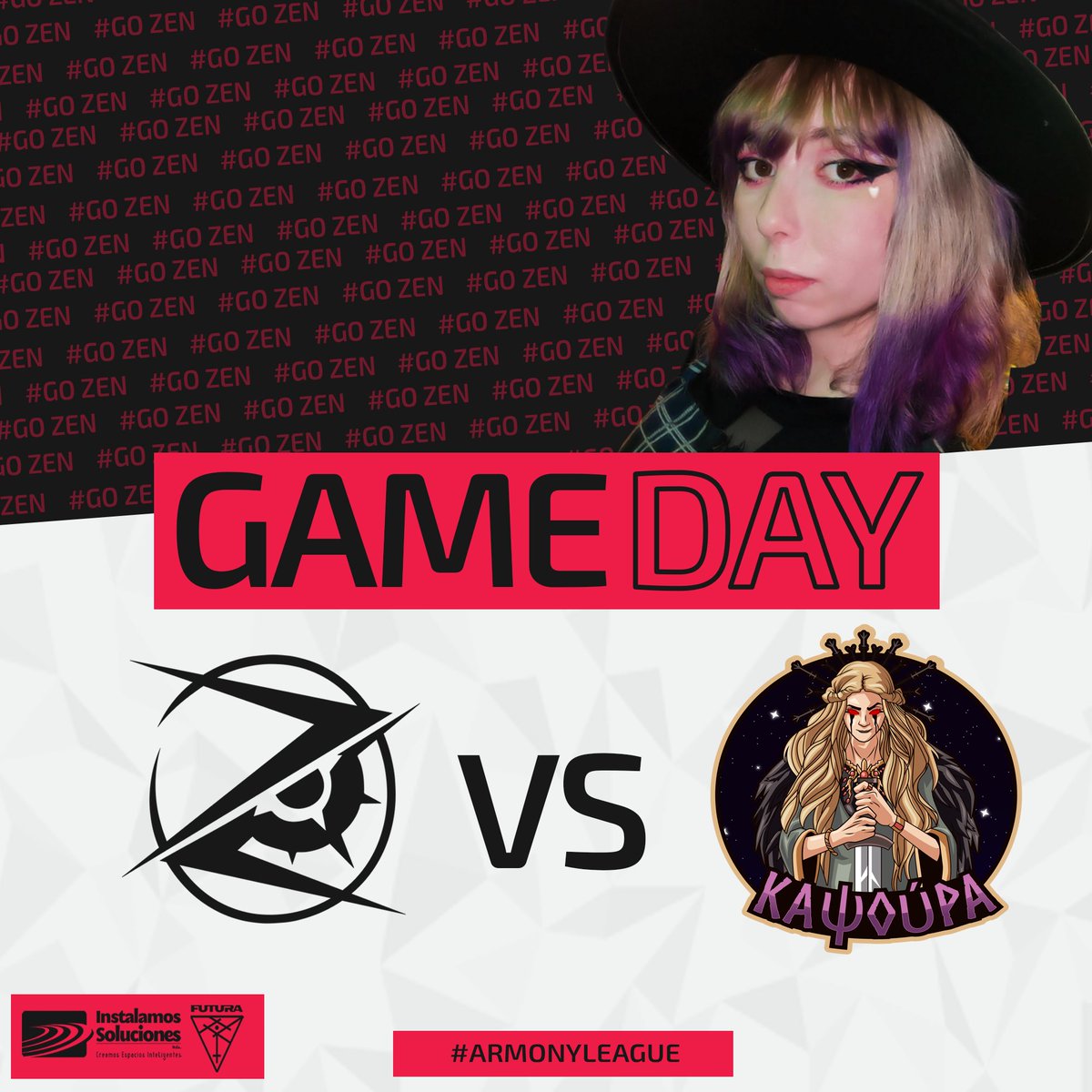 El día de hoy nos jugamos la clasificación a playoffs vs @KapsouraEsports a las 19:00 hrs MX

Los esperamos en la transmisión de <a href="/ArmonyLeague/">Armony League</a>  apoyando a nuestras chicas!

#GoZEN #GoShencita #GoBell #GoNichay #GoGrumpy #GoMina #GoMai