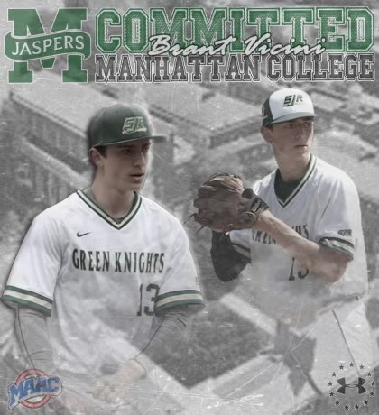 BrantVicini's tweet photo. I am beyond blessed to announce my commitment to play Division 1 baseball at Manhattan College! I would like to thank God, my family, coaches, and friends for the support along the way. Lastly, thank you to the whole Manhattan coaching staff. #rolljaspers https://t.co/KiKImSvYO5