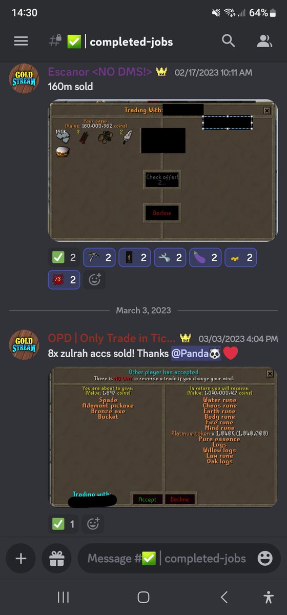 GoldStreamOSRS's tweet photo. Thank you guys for an amazing day in services. When you vouch for us it helps others find a safe 0lace for what they need. Thank you for your support! https://t.co/Mq4zQTQaZd
#zulrah #osrs #osrsgold #osrsaccount #osrsservices #runescape #gold #CustomerService 
#platinumtoken https://t.co/HjH80Itt16
