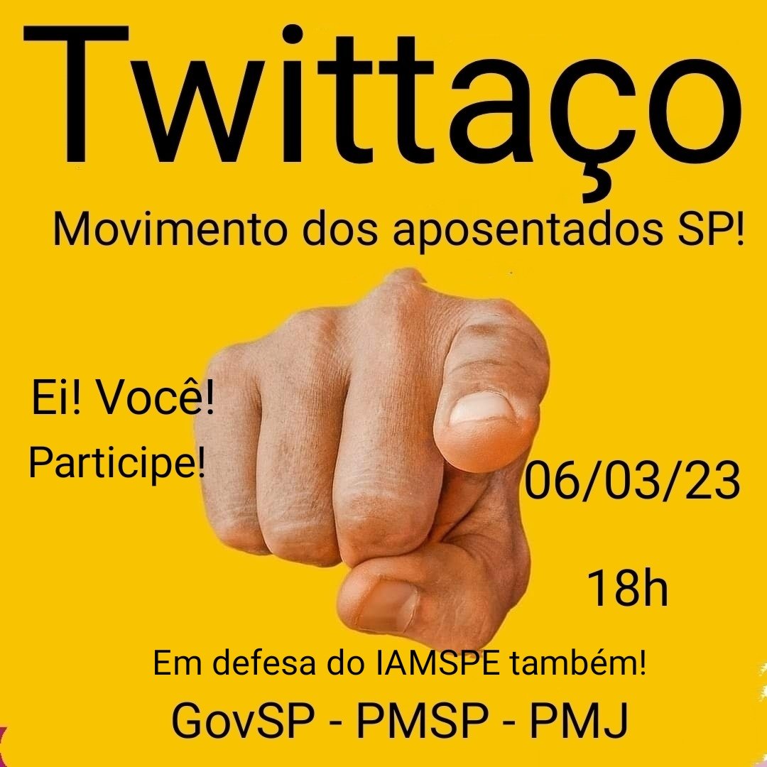 TeacherCris2021's tweet photo. Não se esqueçam!!! Amanhã (06/03) tem TWITAÇO a partir das 18h!!! Não podemos desistir de lutar enquanto não conseguirmos nosso intento, ou seja, a devolução do que nos foi tirado nestes 2 últimos anos pelo nefasto confisco Doriano!!! 
#AposentadosPrejudicados https://t.co/TChZ02aG3S