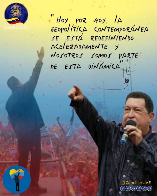 📝 #FrasesDeChávez | “Hoy por hoy, la geopolítica contemporánea se está redefiniendo aceleradamente y nosotros somos parte de esta dinámica”.

24 /10/2010. Las Líneas de Chávez. “Llevo tu luz y tu aroma en mi piel…”

#YoSoyChávez