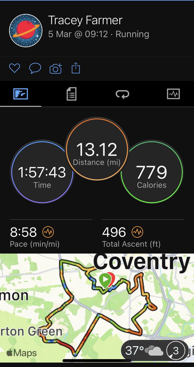 traz68's tweet photo. Morning Run https://t.co/DoasbL1PN7 Virtual Warwick half marathon completed as missed it in Feb due to injury…..although still recovering……01:57:43 was my time struggled with the last 3 miles but got it done 👍#longrundone #HalfMarathon #runner https://t.co/NdWY7HKxML