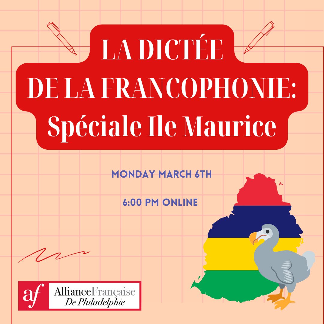 AFPhila's tweet photo. Quoi de neuf à l'Alliance Française? 5 mars 2023 - https://t.co/mEnSDM3nIi https://t.co/sH15U0QDfr
