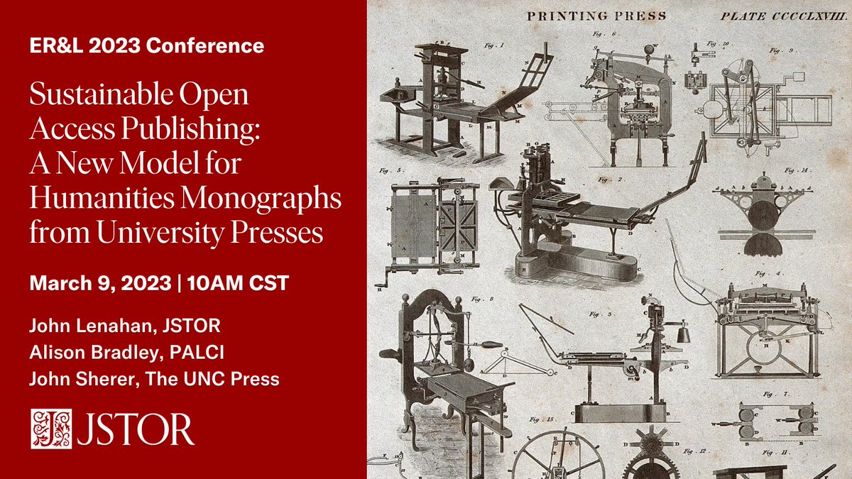 #ERL23 attendees! Learn about #PathtoOpen, a new initiative for #OA monograph publishing. Session available on-demand @ERandL w/ a live Q&A w/ @Lenhan_John (#JSTOR), Alison Bradley (@PALCILibraries), and @JESherer (@UNC_Press) on Mar 9 at 10am CST: bit.ly/3ZxWr6d.
