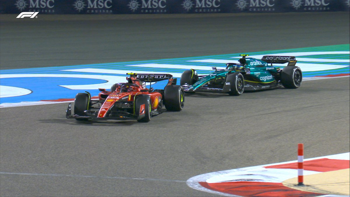 F1's tweet photo. LAP 45/57

Alonso is hunting down a podium 

He's all over Sainz's tail 😵

#BahrainGP #F1 https://t.co/EaJPM8Ibhq
