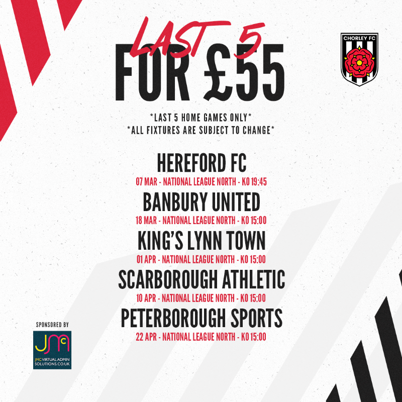 chorleyfc's tweet photo. 🚨 𝐎𝐧 𝐒𝐚𝐥𝐞 𝐔𝐧𝐭𝐢𝐥 𝐓𝐨𝐧𝐢𝐠𝐡𝐭 🚨

𝕁𝕠𝕚𝕟 𝕦𝕤 as we take on the 𝙁𝙞𝙣𝙖𝙡 𝙁𝙞𝙫𝙚 at the @Chorley_Group Victory Park Stadium 👊

➕ VIP Prize Draw Entry
➕ Magpies Market Access

#BuyMagpiesBuy | #FinalFive