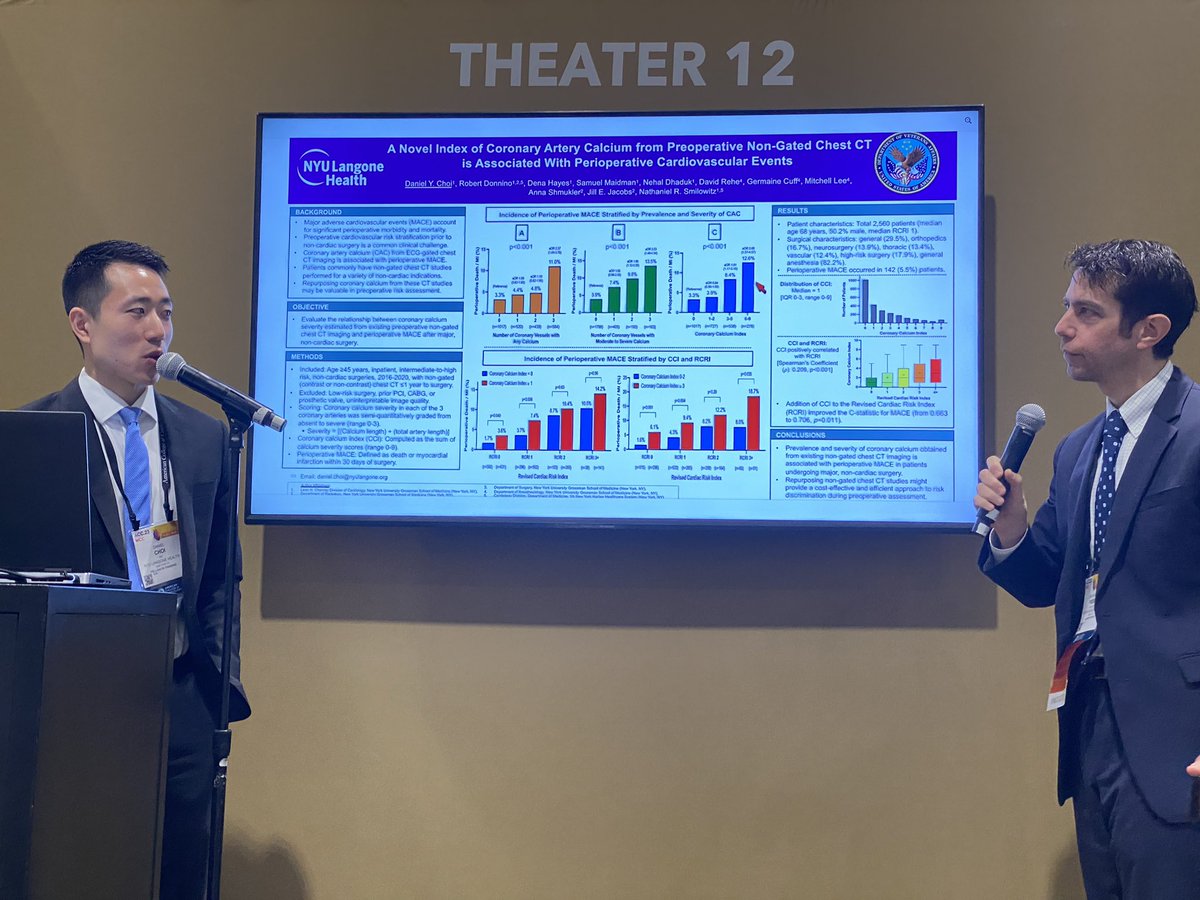 Our @nyugrossman cardiology fellows making @nyulangone proud! @AmritaMukhopaMD with a Late Breaking Clinical Trial and @danchoiii with an oral abstract presentation at #ACC23 @glennfishman Congrats to the mentees and mentors @SaulBlecker @NSmilowitzMD