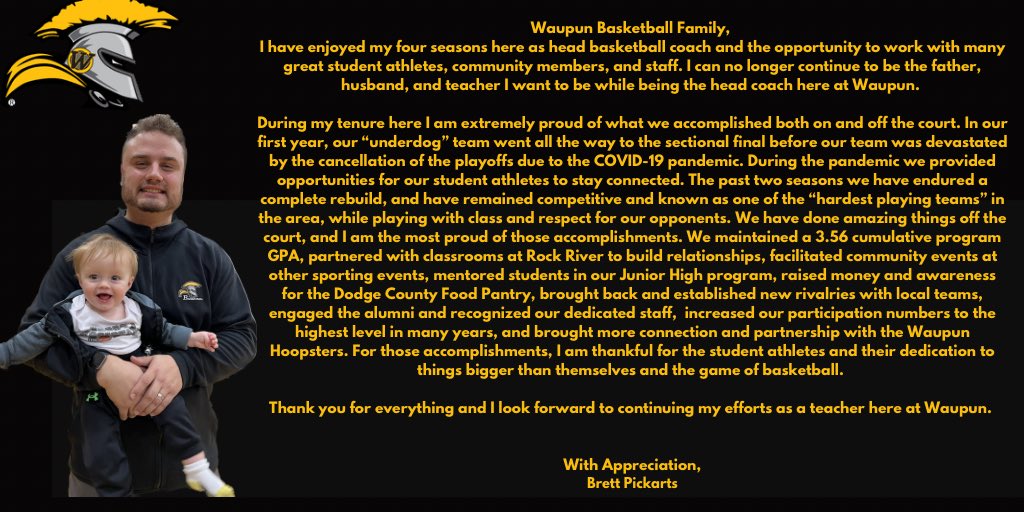 BrettPickartsWI's tweet photo. Thank you for everything Waupun! https://t.co/E84oUELRlS