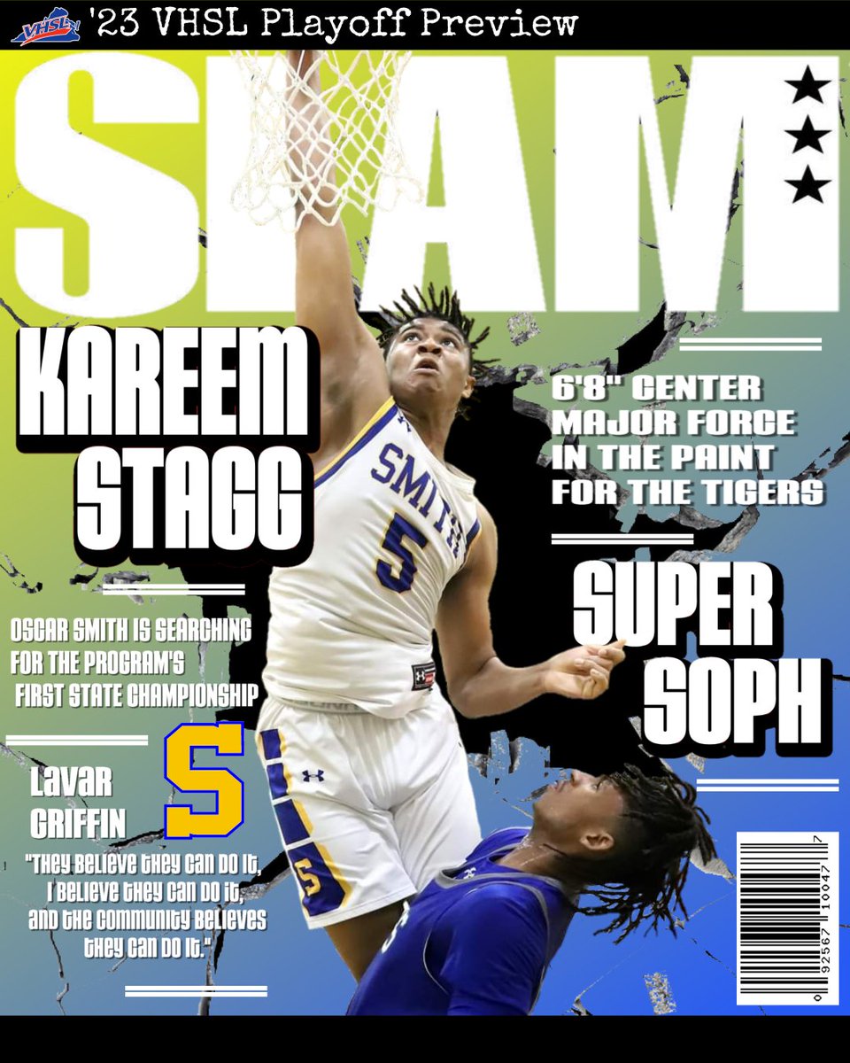 @kareemstagg is a monster in the paint for state title hopeful @OscarSmithBball #smithset #vhsl #playoffs #slam