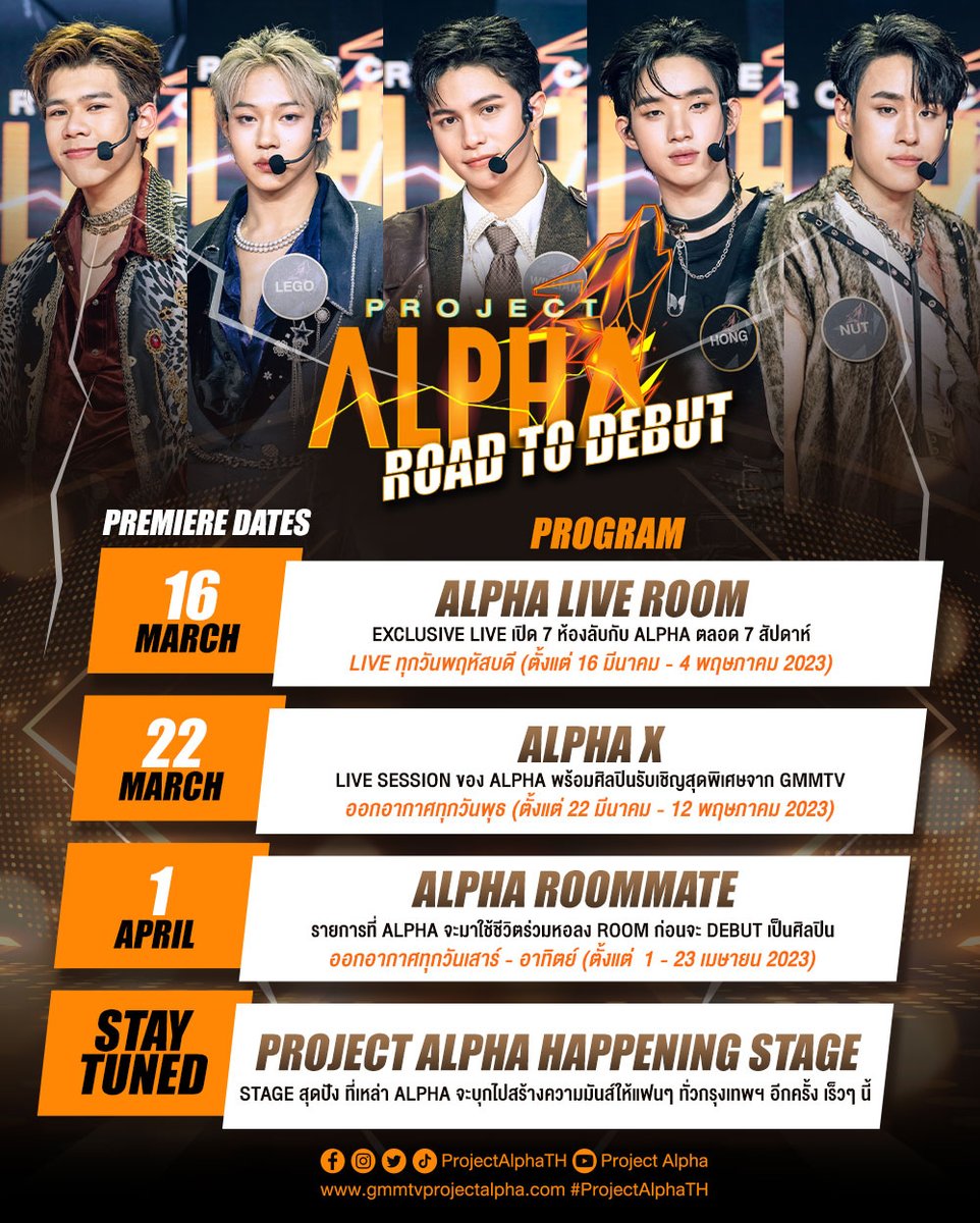 🐺 PROJECT ALPHA | ROAD TO DEBUT
เตรียมพบกับหลากหลายคอนเทนต์ที่จะทำให้คุณรู้จักตัวตนของ 5 ผู้ชนะ
จาก PROJECT ALPHA มากขึ้น ก่อนที่พวกเขาจะ DEBUT เป็นศิลปินไอดอลหน้าใหม่ของเมืองไทย
.
<a href="/Williamjkp1/">วิลเลี่ยม จักกะปรั๊ดดดดด</a> <a href="/realxlg/">เล็_ทส์โก_อีทติ้ง</a> <a href="/TuiChayatorn/">เอม.ตุ้ยยยย 🤏🏻</a> <a href="/hongshihoshi03/">ฮงชิโฮชิ</a> <a href="/nnutdan/">nnutdan</a> 
#ProjectAlphaTHFinalEP 
#GMMTV