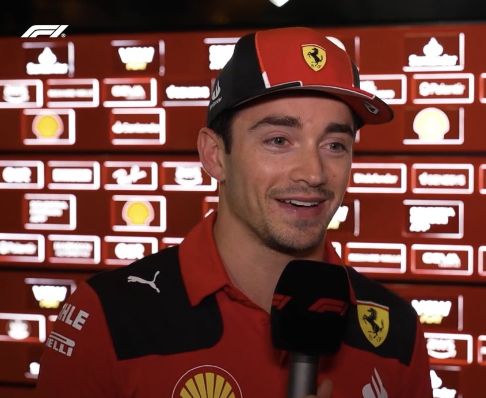 leclercsletters's tweet photo. his smile lasted for one weekend! that's a new record https://t.co/3uCGfL74sI