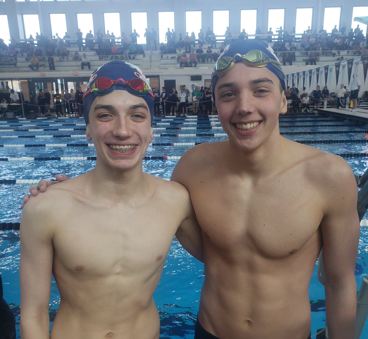 swimwso's tweet photo. #swimKits #StateChamps Jonas and Michael after the 200 Fly. Best times for both and a finals swim for Michael! https://t.co/sEhIplVq6r