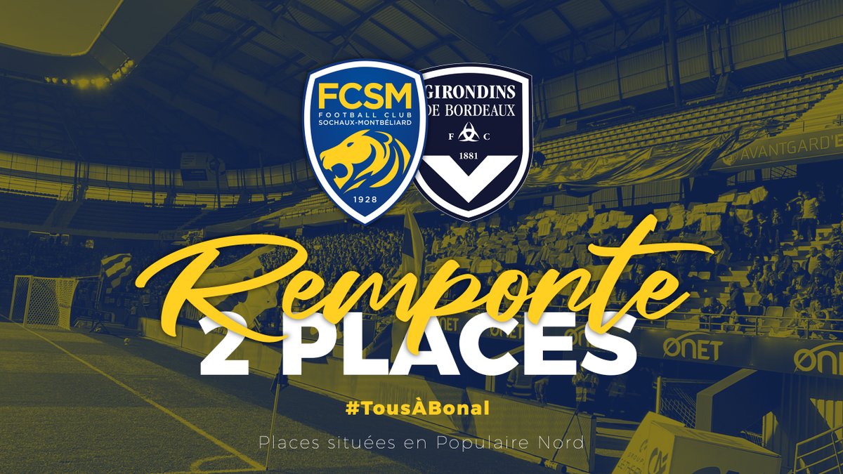 🎟 CONCOURS ! À l’occasion de la réception de Bordeaux, tente de remporter 2 places pour #FCSMFCGB ! 🟡🔵 Pour participer tu dois : - RT le tweet - Follow @SochitoOff Fin du concours : 07/03